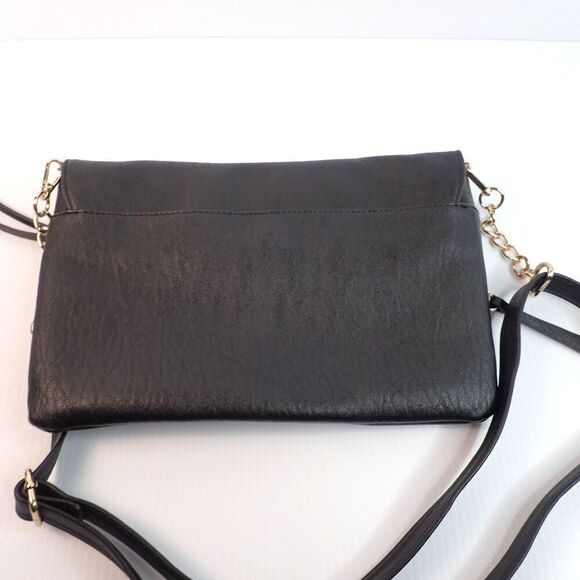 Jessica Simpson Kinsey Tassel Crossbody Purse Black & Gold - Picture 6 of 14